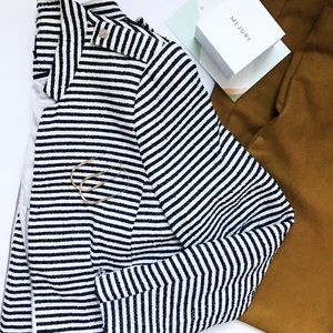 Striped Tweed Lined Blazer